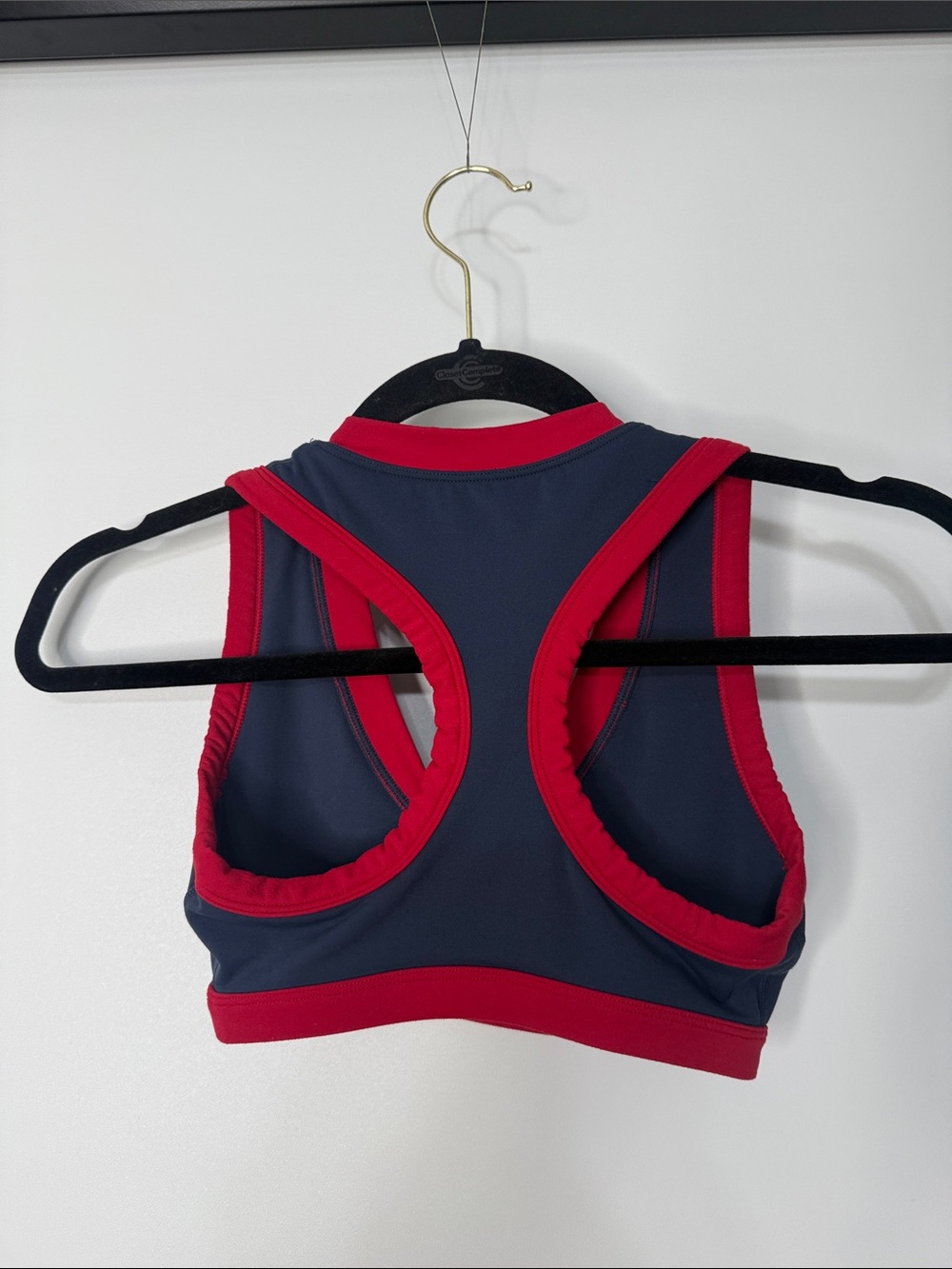 SET Active Airluxe Navy and Red V-Neck Sports Bra XS - Picture 4 of 5